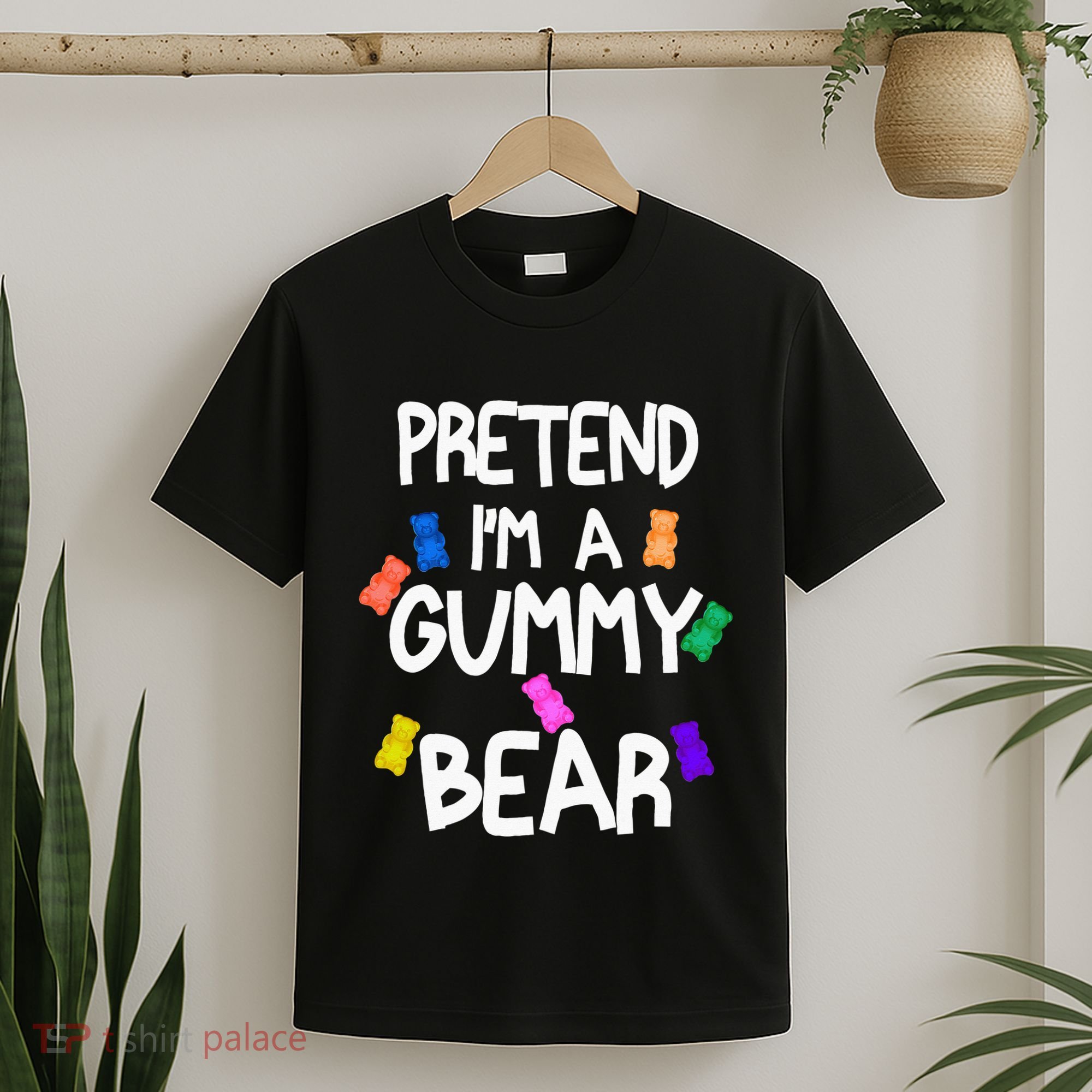 Pretend I'm A Gummy Bear Tee Funny Lazy Halloween Costume T-Shirt