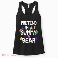 Pretend I'm A Gummy Bear Tee Funny Lazy Halloween Costume Women's Tank Top thumb 0