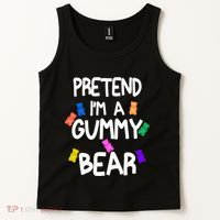 Pretend I'm A Gummy Bear Tee Funny Lazy Halloween Costume Tank Top thumb 2