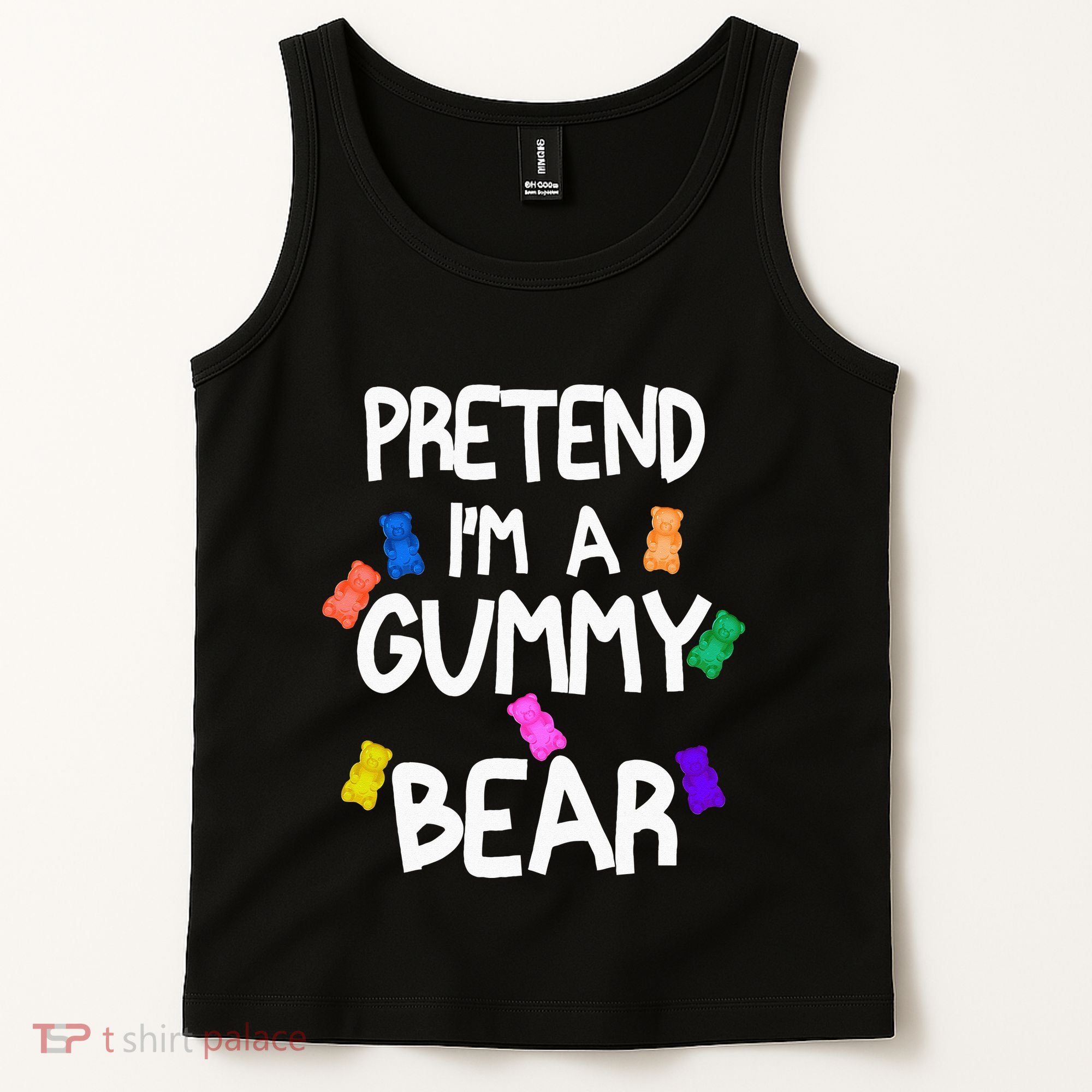 Pretend I'm A Gummy Bear Tee Funny Lazy Halloween Costume Tank Top