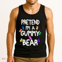 Pretend I'm A Gummy Bear Tee Funny Lazy Halloween Costume Tank Top thumb 3