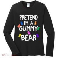 Pretend I'm A Gummy Bear Tee Funny Lazy Halloween Costume Women's Long Sleeve Shirt thumb 0