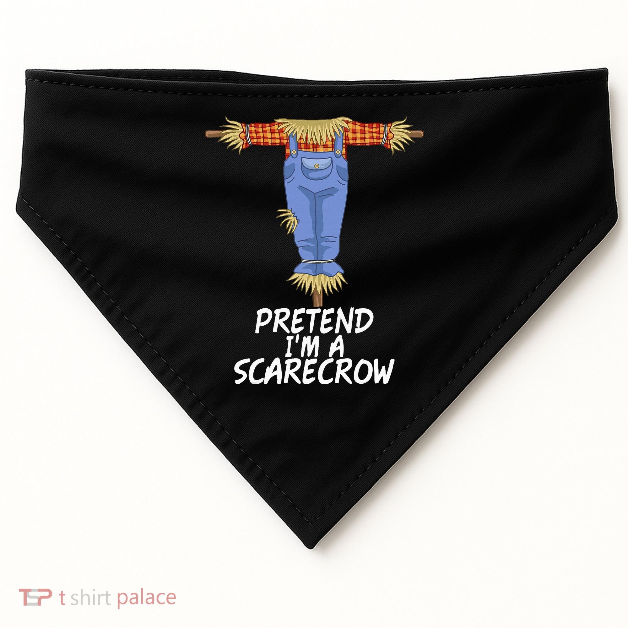 Pretend IM A Scarecrow Funny Lazy Halloween Costume USA-Made Doggie Bandana