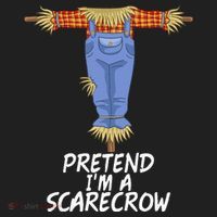 Pretend IM A Scarecrow Funny Lazy Halloween Costume Beanie thumb 2