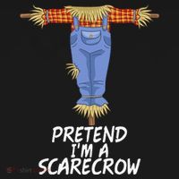 Pretend IM A Scarecrow Funny Lazy Halloween Costume Women's Hoodie thumb 2