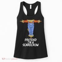 Pretend IM A Scarecrow Funny Lazy Halloween Costume Women's Tank Top thumb 0