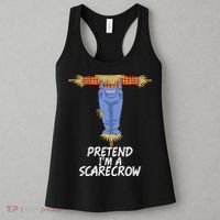 Pretend IM A Scarecrow Funny Lazy Halloween Costume Women's Tank Top thumb 3