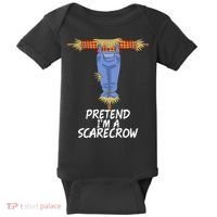 Pretend IM A Scarecrow Funny Lazy Halloween Costume Baby Bodysuit thumb 0
