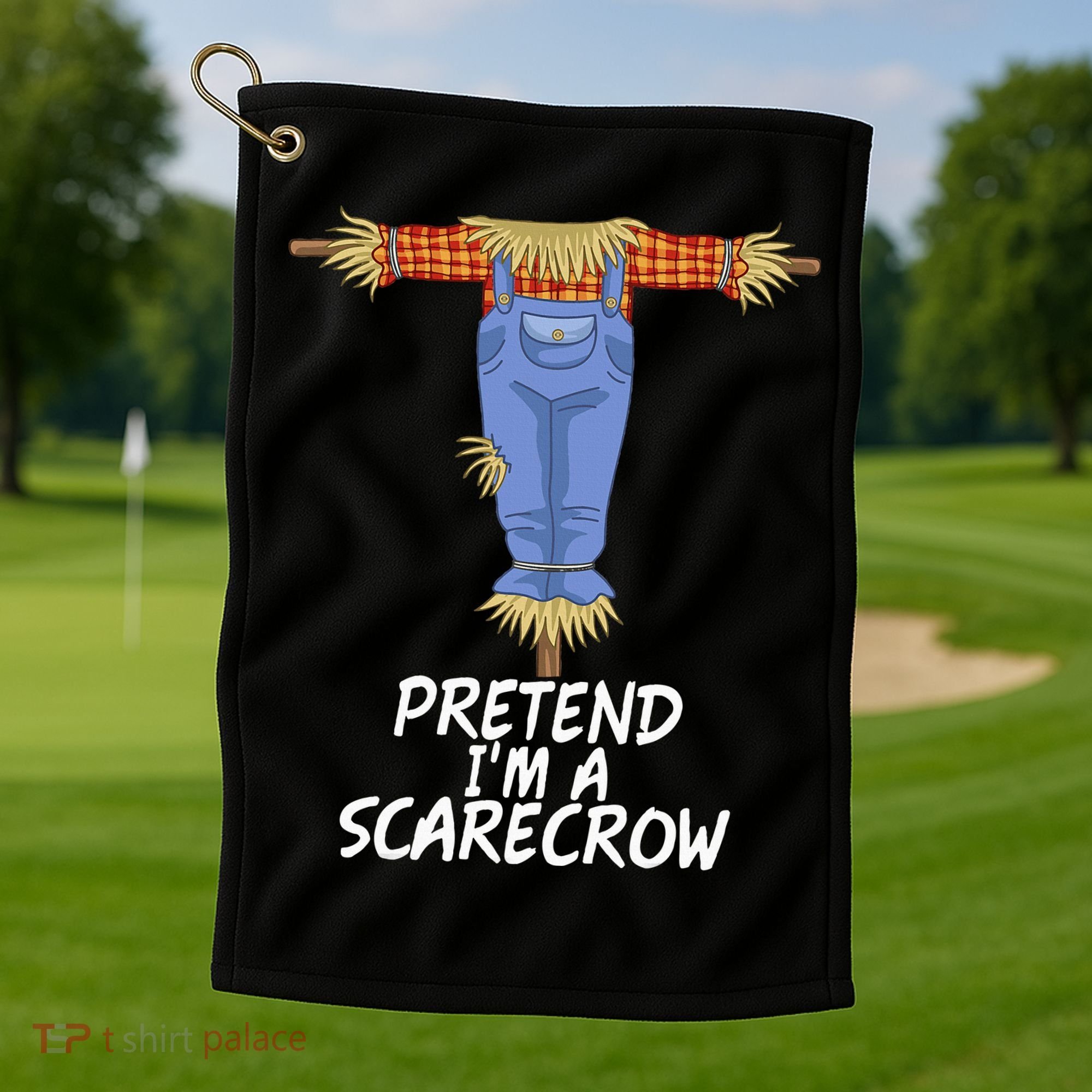 Pretend IM A Scarecrow Funny Lazy Halloween Costume Golf Towel