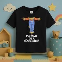 Pretend IM A Scarecrow Funny Lazy Halloween Costume Toddler T-Shirt thumb 3