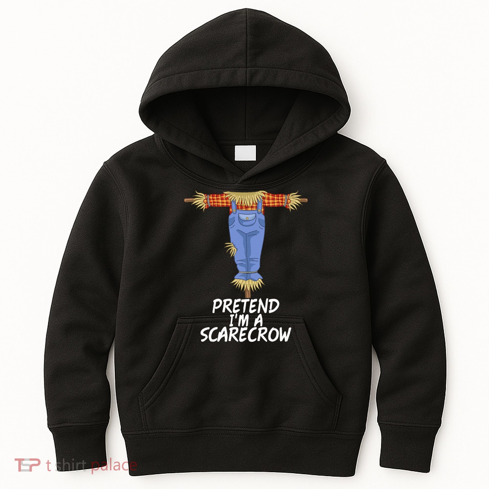 Pretend IM A Scarecrow Funny Lazy Halloween Costume Kids Hoodie