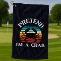 Pretend I'm A Crab Golf Towel thumb 1