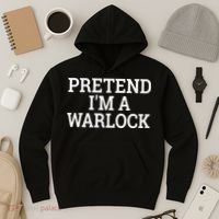 Pretend IM A Warlock Lazy Halloween Easy Costume Hoodie thumb 3