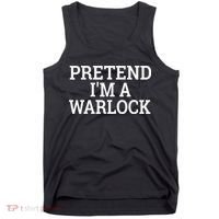 Pretend IM A Warlock Lazy Halloween Easy Costume Tank Top thumb 0