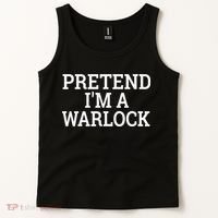 Pretend IM A Warlock Lazy Halloween Easy Costume Tank Top thumb 2