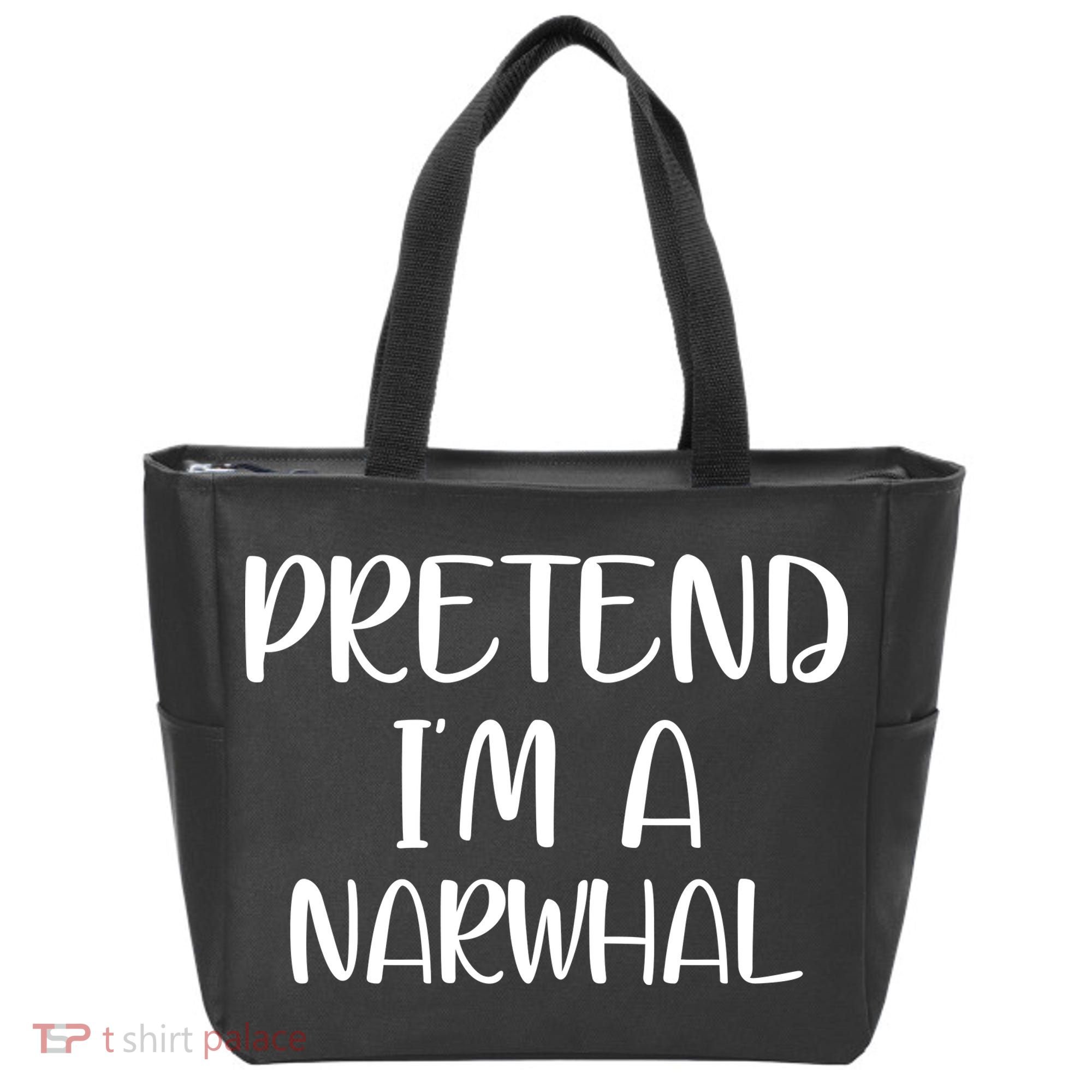 Pretend Im A Narwhal Tote Bag