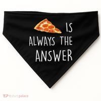 Pizza Is Always The Answer Funny Pizza USA-Made Doggie Bandana thumb 0