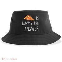 Pizza Is Always The Answer Funny Pizza Sustainable Bucket Hat thumb 0