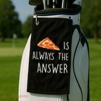 Pizza Is Always The Answer Funny Pizza Golf Towel thumb 2