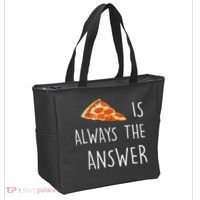 Pizza Is Always The Answer Funny Pizza Tote Bag thumb 2