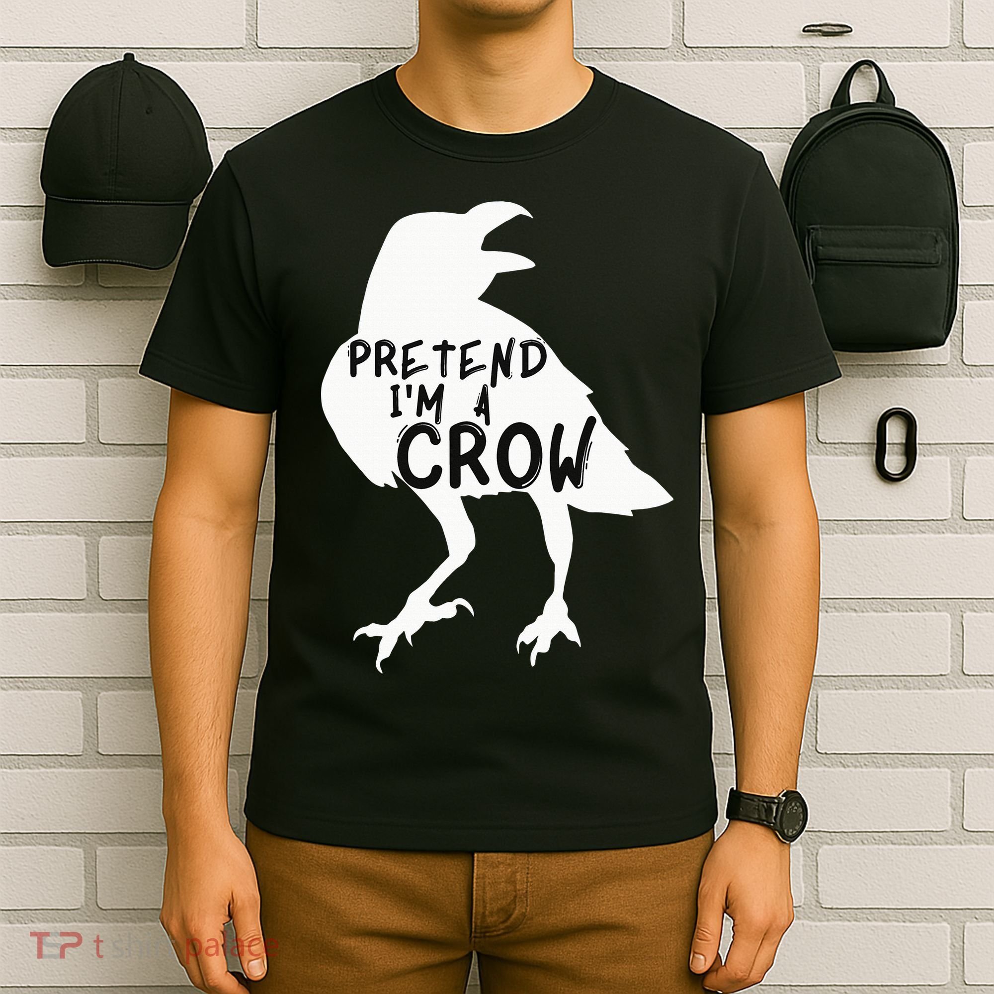 PRETEND I'M A CROW Funny Lazy Halloween Costume CROW T-Shirt