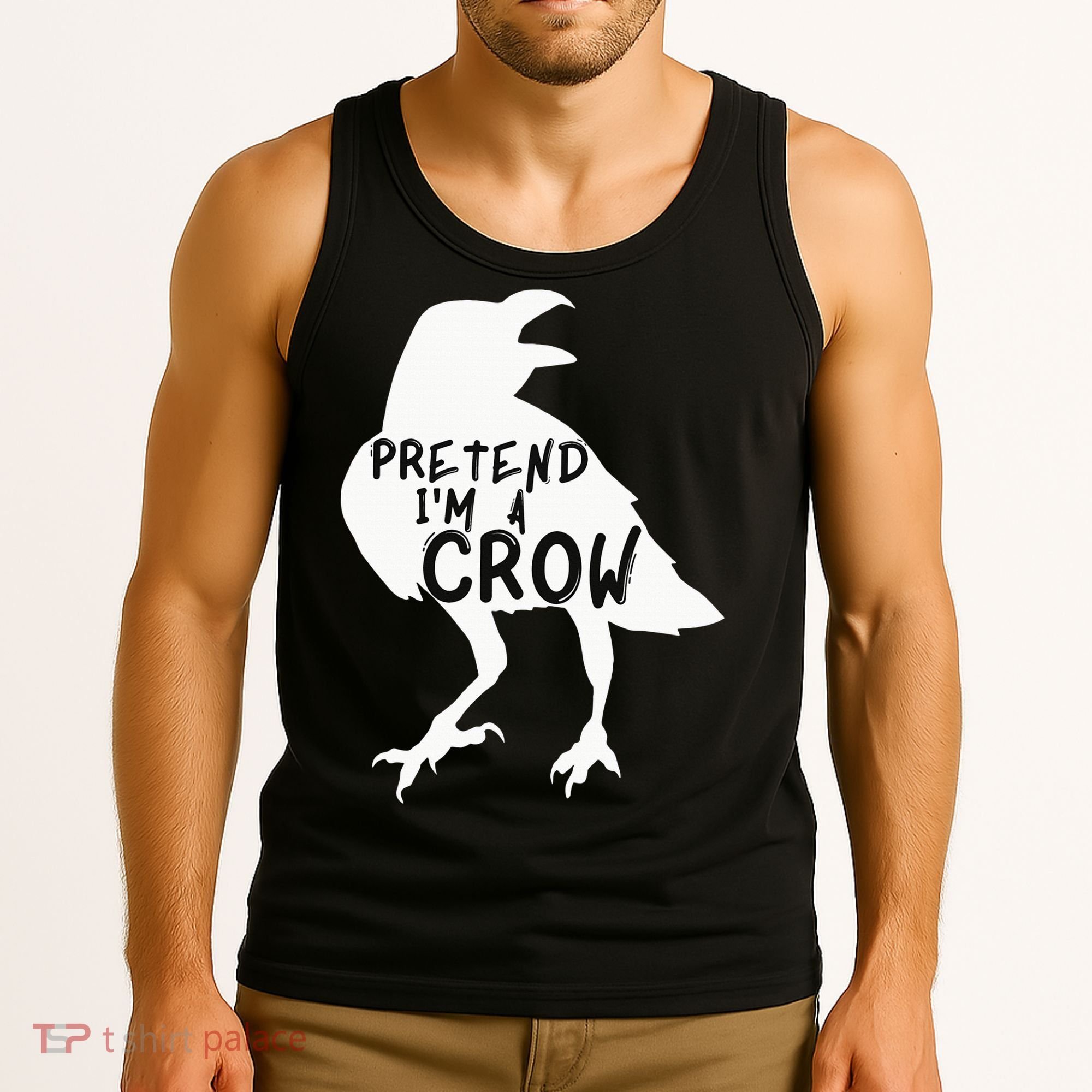 PRETEND I'M A CROW Funny Lazy Halloween Costume CROW Tank Top