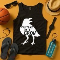 PRETEND I'M A CROW Funny Lazy Halloween Costume CROW Tank Top thumb 4