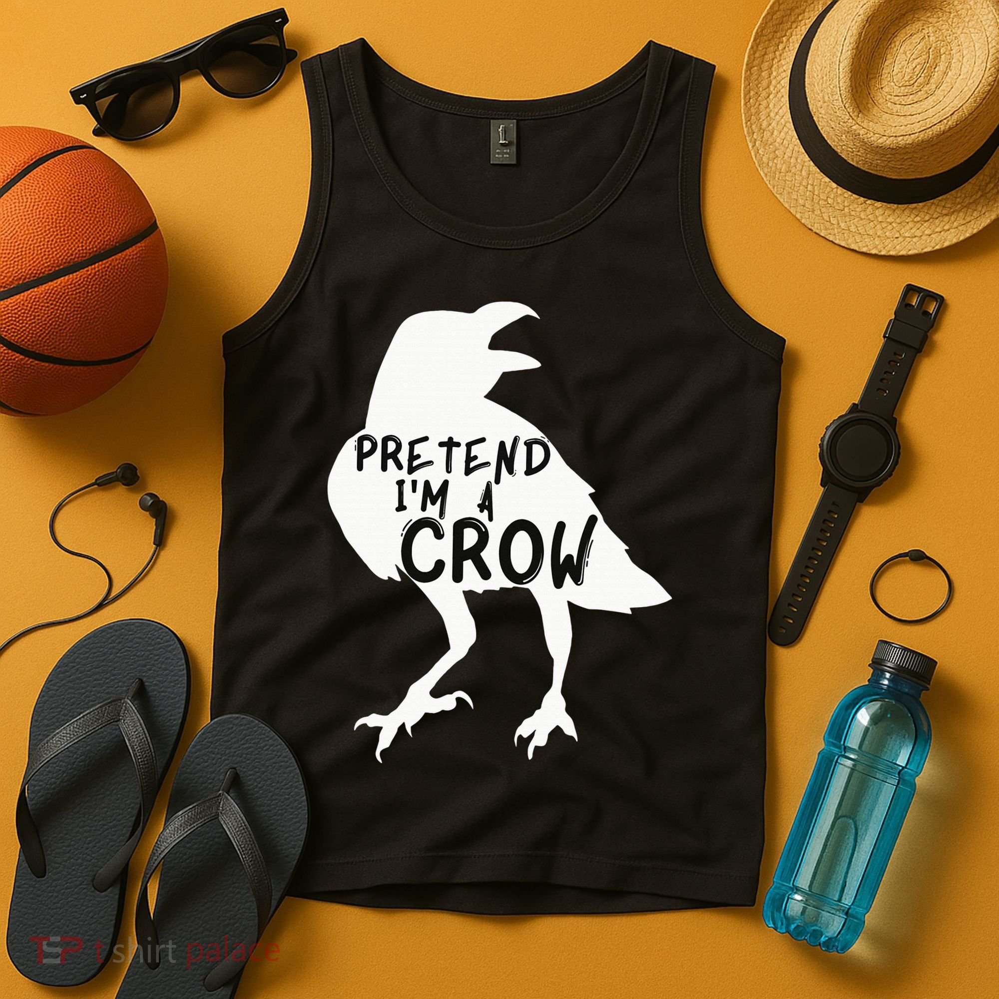 PRETEND I'M A CROW Funny Lazy Halloween Costume CROW Tank Top