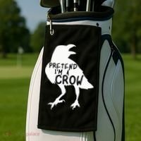 PRETEND I'M A CROW Funny Lazy Halloween Costume CROW Golf Towel thumb 2