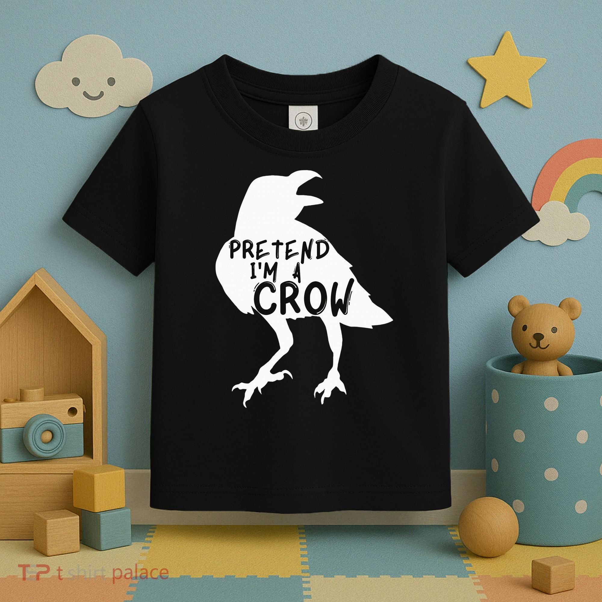 PRETEND I'M A CROW Funny Lazy Halloween Costume CROW Toddler T-Shirt