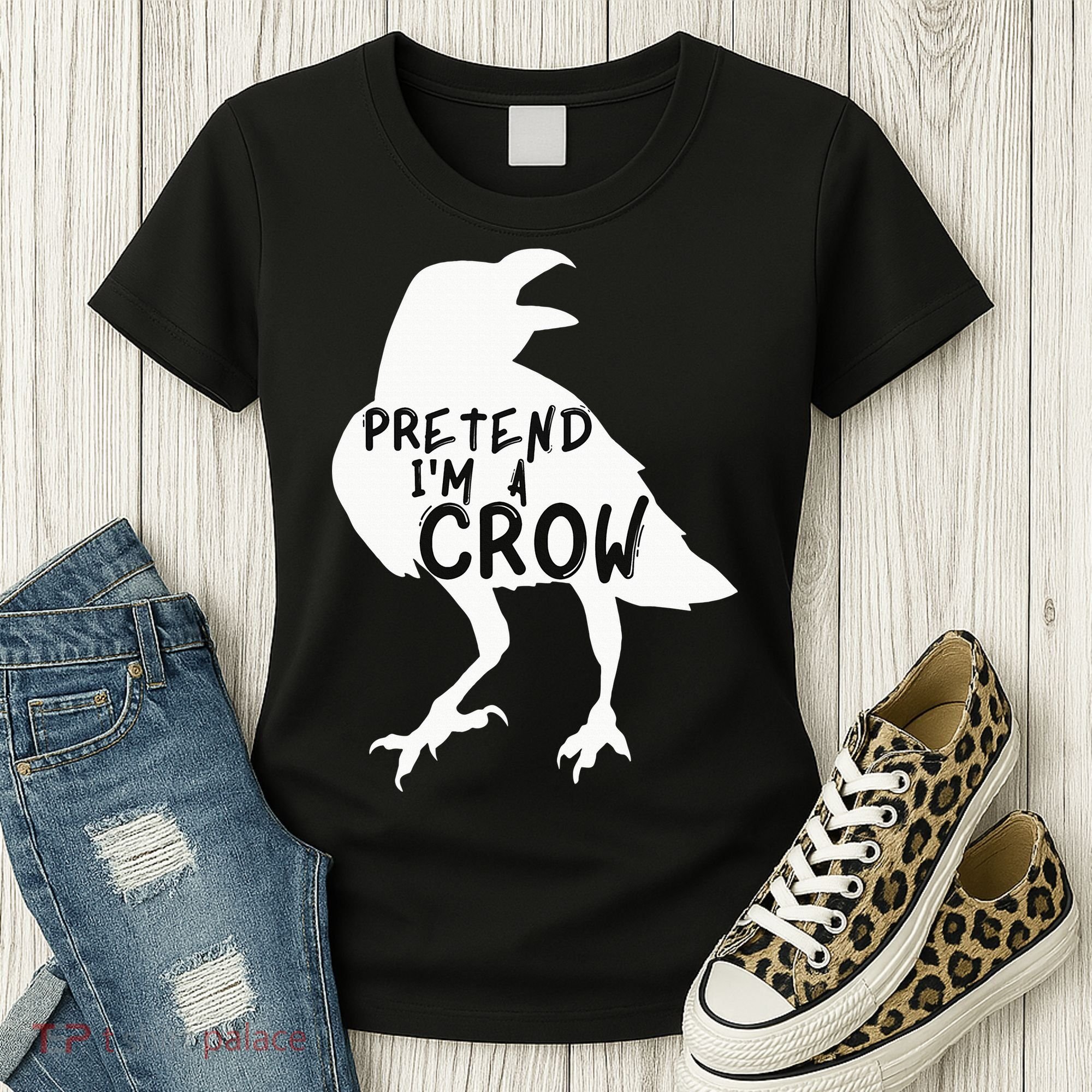 PRETEND I'M A CROW Funny Lazy Halloween Costume CROW Women's T-Shirt