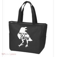 PRETEND I'M A CROW Funny Lazy Halloween Costume CROW Tote Bag thumb 3
