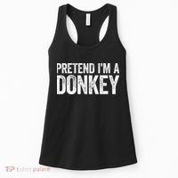 Pretend IM A Donkey Matching Costume Women's Tank Top thumb 0