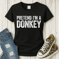 Pretend IM A Donkey Matching Costume Women's T-Shirt thumb 3
