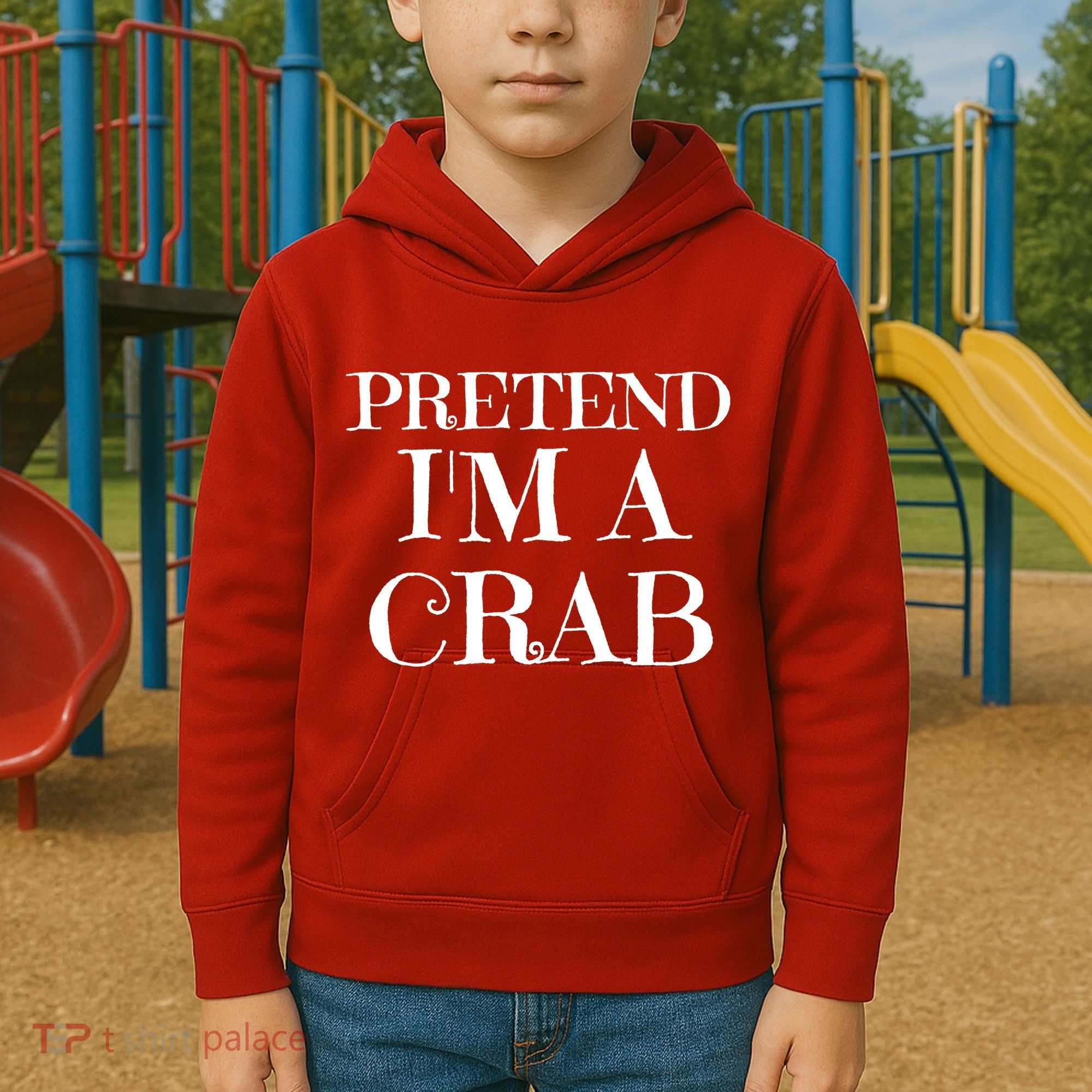 Pretend I'm A Crab Funny Gag Costume Gift Kids Hoodie