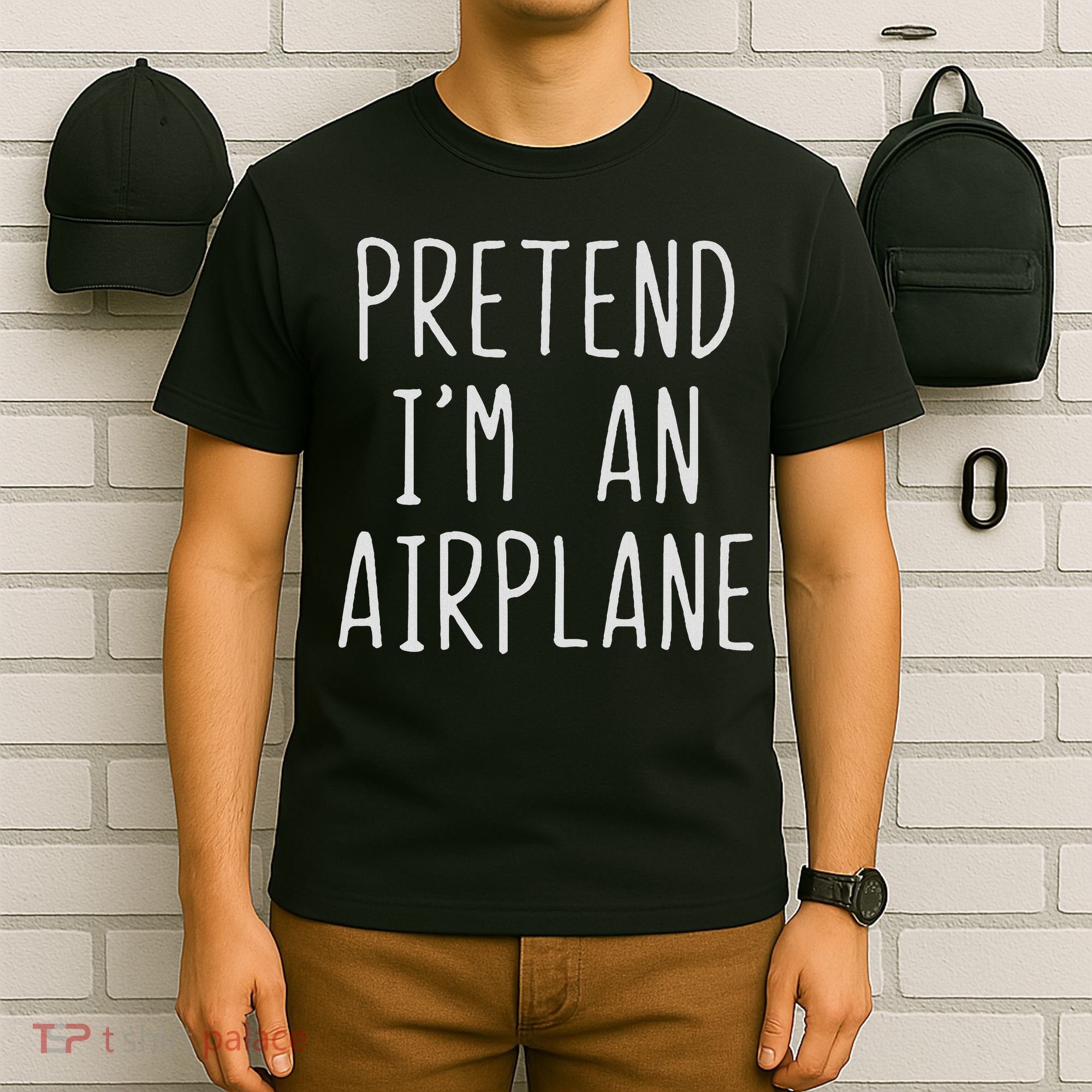 Pretend I'm Airplane Costume Halloween Lazy Easy Air Plane T-Shirt