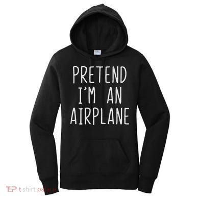 Pretend I'm Airplane Costume Halloween Lazy Easy Air Plane Women's Hoodie