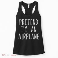 Pretend I'm Airplane Costume Halloween Lazy Easy Air Plane Women's Tank Top thumb 0