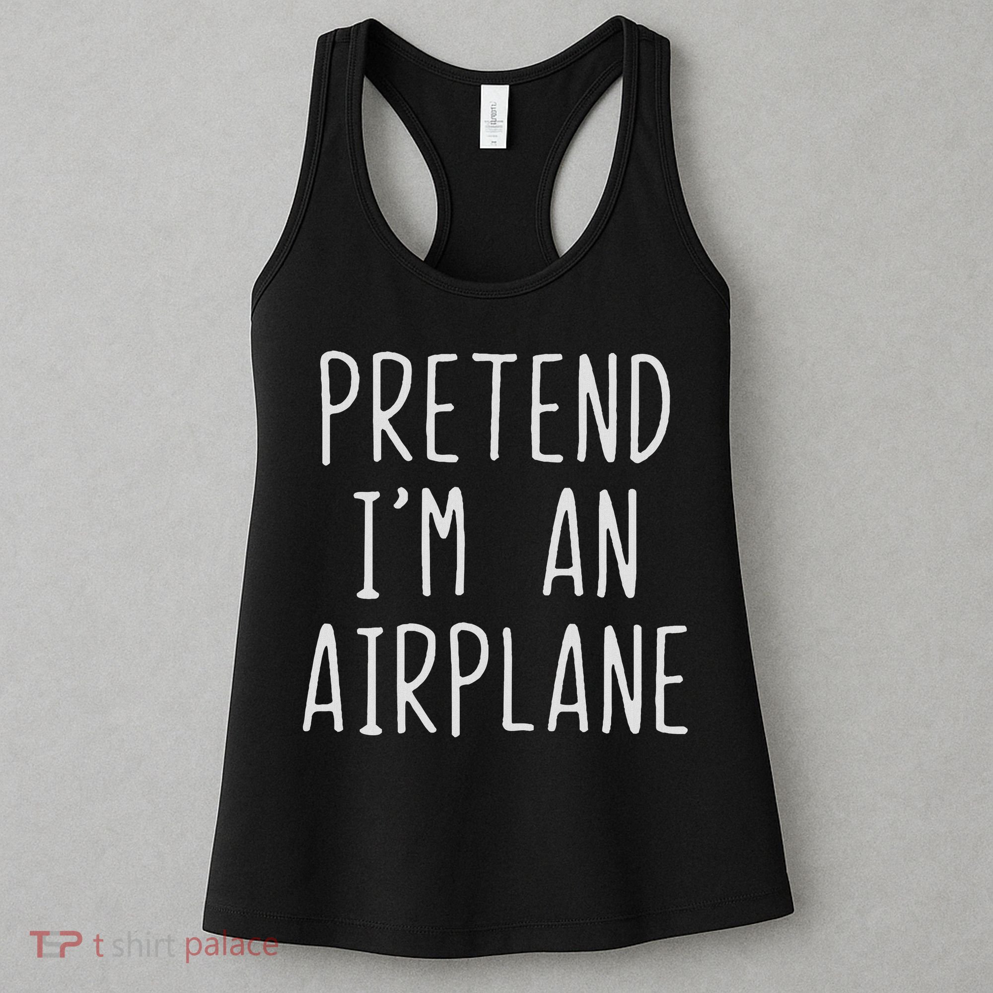 Pretend I'm Airplane Costume Halloween Lazy Easy Air Plane Women's Tank Top