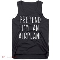 Pretend I'm Airplane Costume Halloween Lazy Easy Air Plane Tank Top thumb 0
