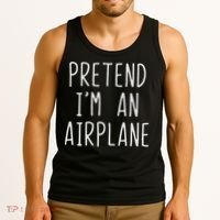 Pretend I'm Airplane Costume Halloween Lazy Easy Air Plane Tank Top thumb 3