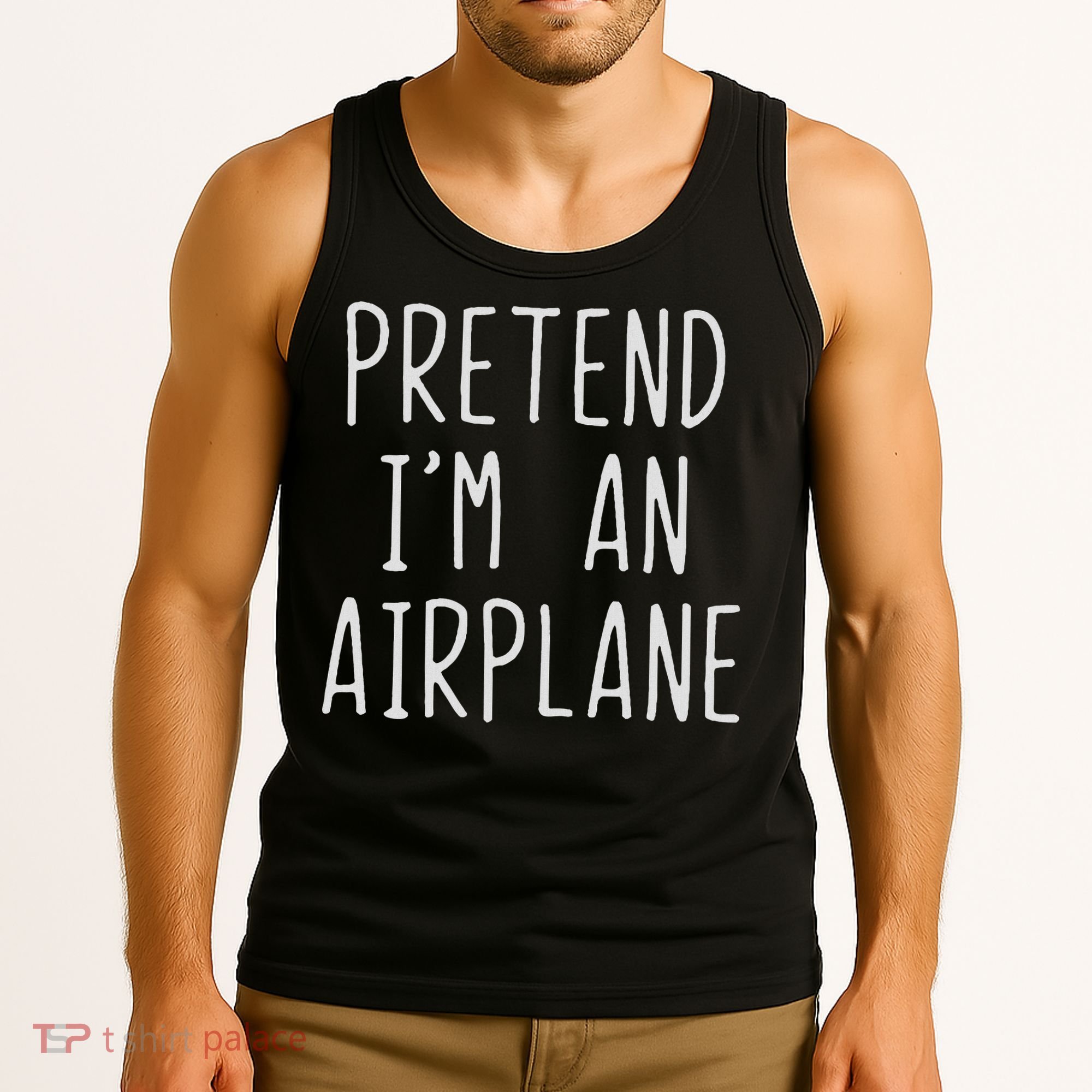 Pretend I'm Airplane Costume Halloween Lazy Easy Air Plane Tank Top