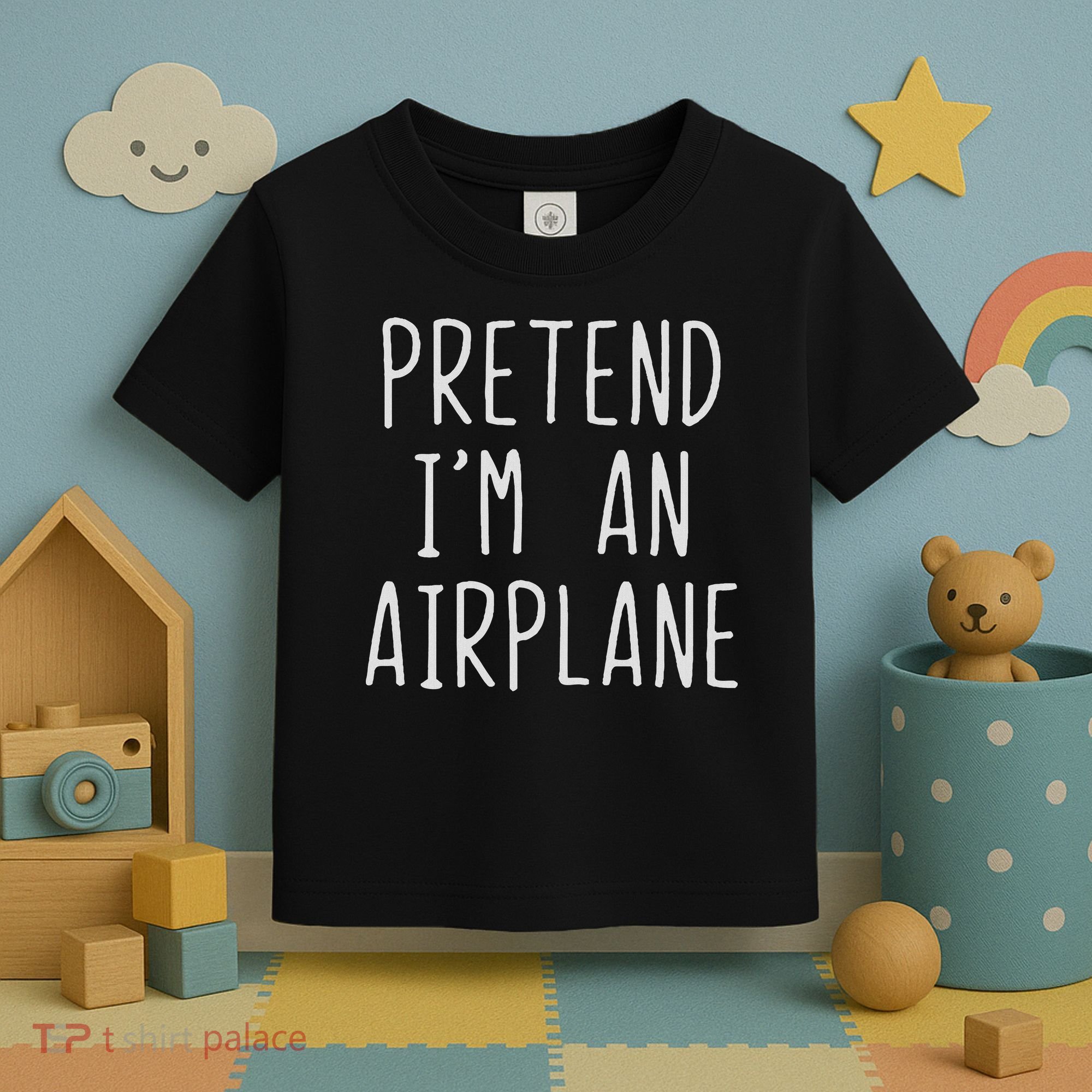 Pretend I'm Airplane Costume Halloween Lazy Easy Air Plane Toddler T-Shirt