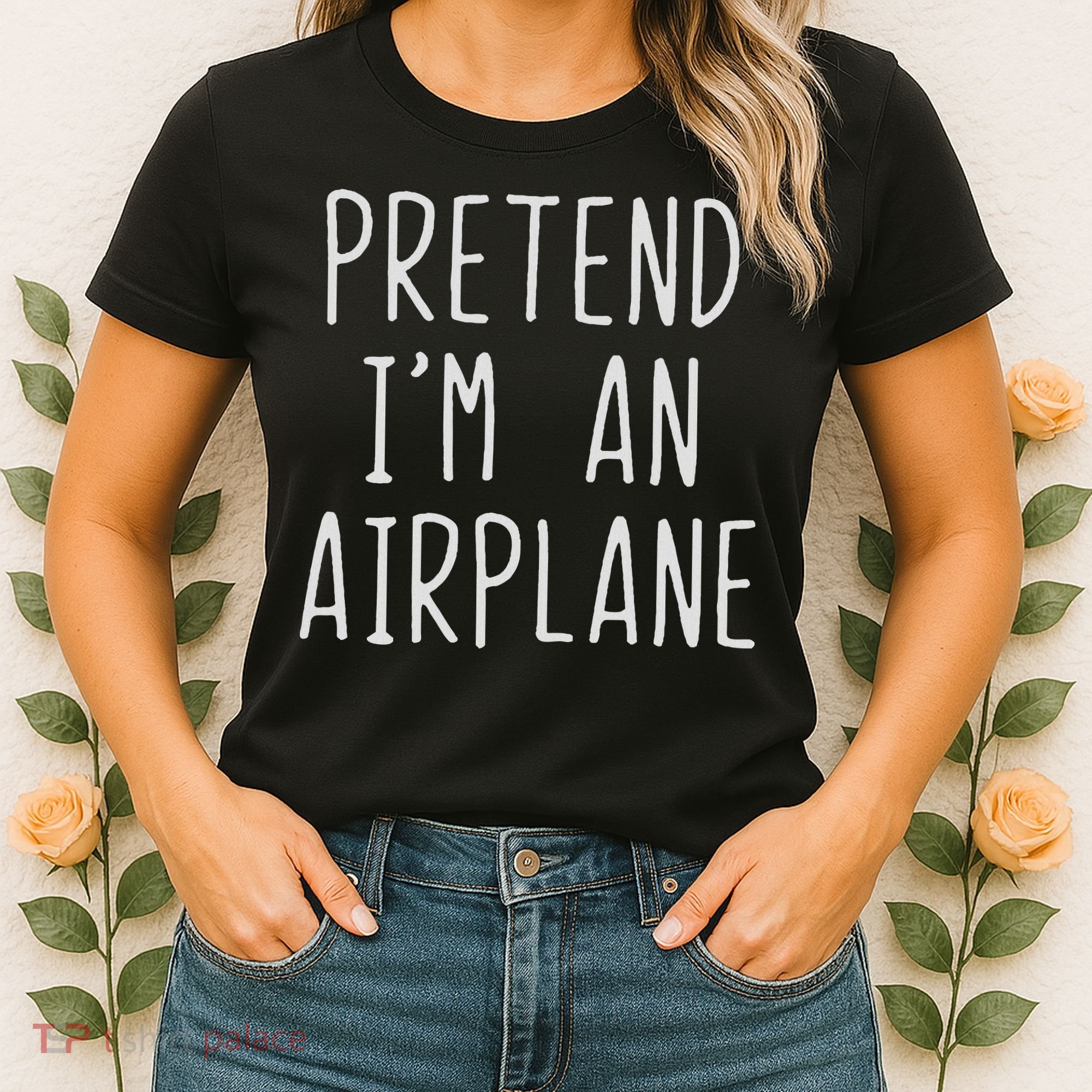 Pretend I'm Airplane Costume Halloween Lazy Easy Air Plane Women's T-Shirt