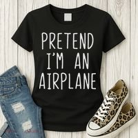Pretend I'm Airplane Costume Halloween Lazy Easy Air Plane Women's T-Shirt thumb 3