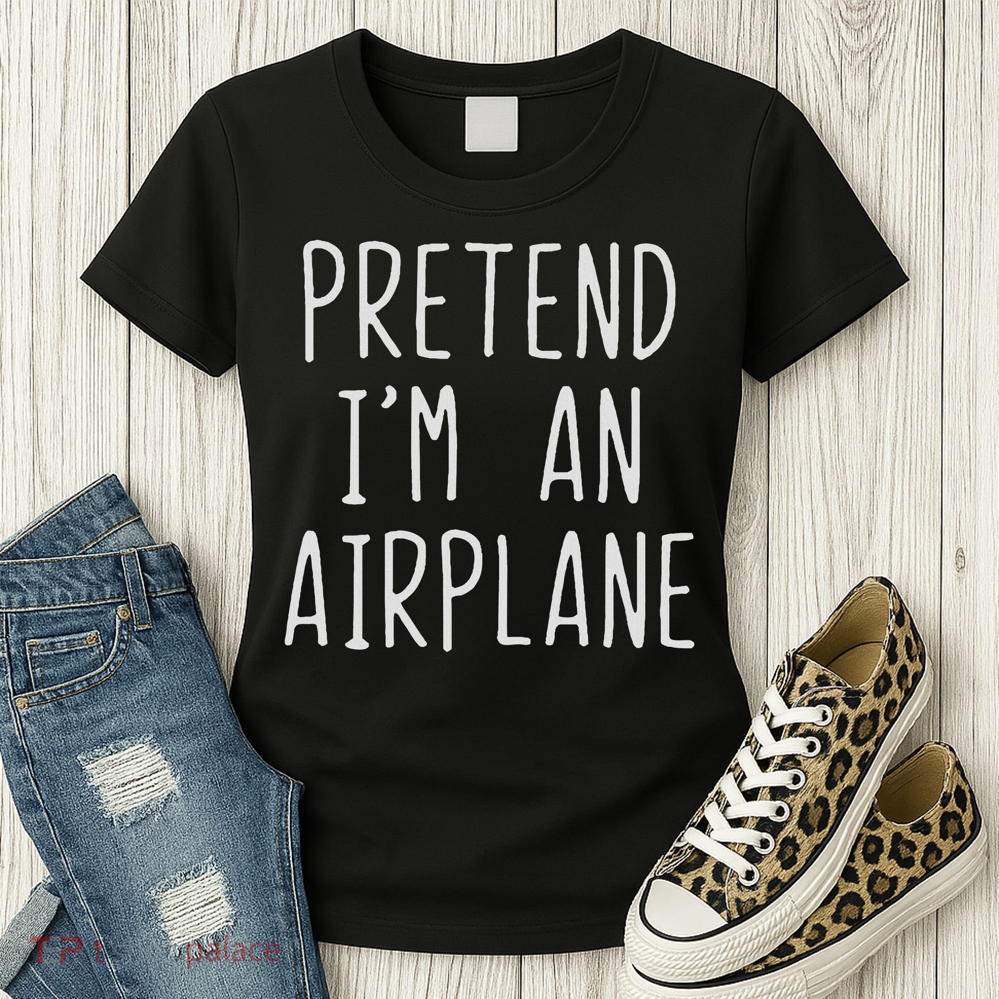 Pretend I'm Airplane Costume Halloween Lazy Easy Air Plane Women's T-Shirt