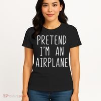 Pretend I'm Airplane Costume Halloween Lazy Easy Air Plane Women's T-Shirt thumb 4