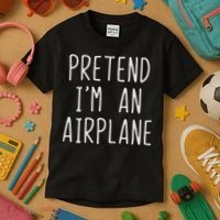 Pretend I'm Airplane Costume Halloween Lazy Easy Air Plane Kids T-Shirt thumb 3