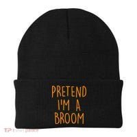 Pretend I'm A Broom Funny Easy Halloween Costume Party Beanie thumb 0