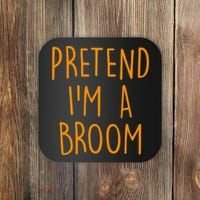 Pretend I'm A Broom Funny Easy Halloween Costume Party Coaster thumb 0